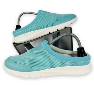 Spenco Bliss Slide Clogs Aqua Blue / White Women's 11